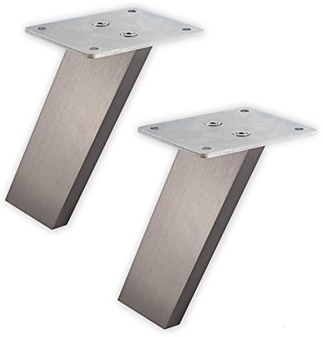 SOTECH 1 Paar Barkonsolen Counter Alu in Edelstahloptik 178 mm schräg 60° | fein geschliffen Thekenstütze Tresenkonsole Bar-Konsole - Design trifft auf Funktion