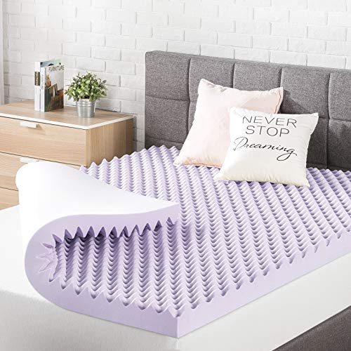 Bästa pris madrass 7,6 cm ägglåda minnesskum madrassöverdrag med lugnande lavendel infusion, certifiPUR-US certifierad, sovsal Essentials, full