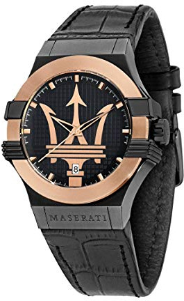 Maserati Herrenuhr, Potenza Kollektion, aus Stahl, schwarz PVD, Haut - R8851108032