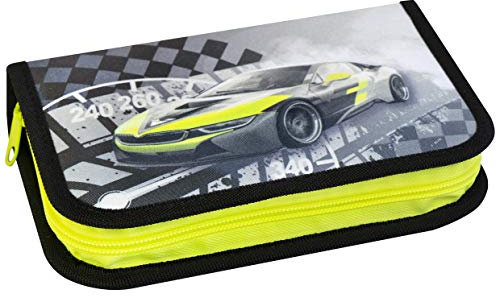 Eberhard Faber 577574 - Federmäppchen Race Car, mit 32 Schreibutensilien, Stiftetui befüllt