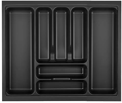 Orga-Box VIII Besteckeinsatz 511 x 480 mm Lavagrau mit Perlstruktur für 60er Schränke in Häcker Küchen Besteckaufbewahrung
