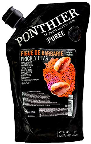 Food-United KAKTUSFEIGE PÜREE Kaktus-Birnen-Frucht-Püree von Ponthier 4x 1KG Smoothie-Bowl-Sorbet-Saft-Sauce-Cocktail-Topping ausgewählte Früchte höchster Qualität