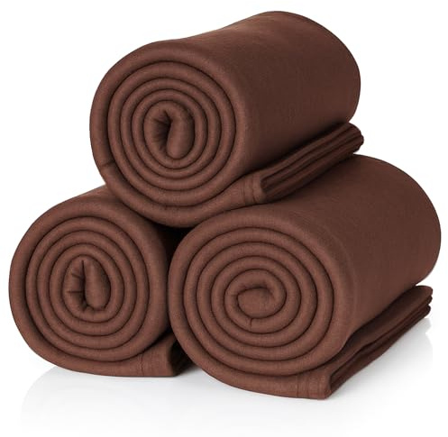 ALCLEAR A3SB Fleecedecken Set 3 Stück, 130x160 cm, Schokobraun, weich | über 200 g/m², Oeko-Tex zertifiziert, Sofadecke, Wohndecke, Picknickdecke, Überwurf, fusselfrei, pflegeleicht, warm