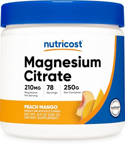 Magnesium Citrate, Peach Mango, 8.8 oz (250 g), Nutricost