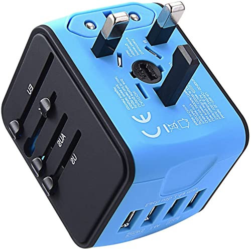 JMFONE Reiseadapter Weltweit, Steckdosenadapter mit 4 USB Ports AC Reise, Universal Reisestecker Travel Adapter für Europa USA UK Japan Mexiko 160 Ländern International Weltstecker