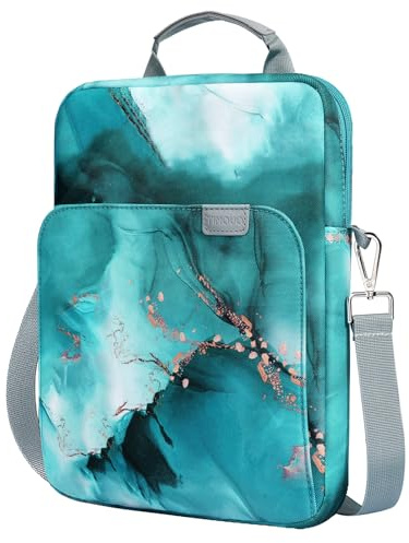 TiMOVO Housse Sac pour Tablette 9-11 avec Bandoulière, Bleu Paon Nuageux | Compatible avec iPad A16 11, Air 11/10,9, iPad 10/10,2, Galaxy Tab A11 Plus. Multi-poches, Poignée, Protection Rembourrée