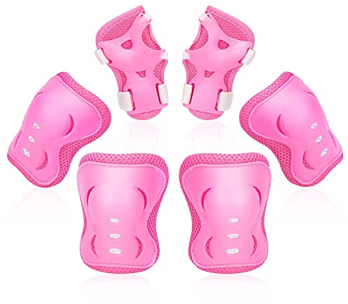 Youth/Kids Knee Pads Elbow Pads Wrist Guards Set for 3-15 Years Kids Protective Gear Set for Roller Skates Cycling Skateboard BMX Bike Inline Skating Scooter Riding and Other Outdoor Sports
