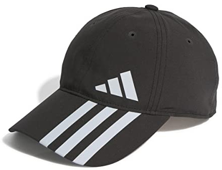 adidas Unisex 3-Stripes AEROREADY Baseball Cap, Black / White / White, M