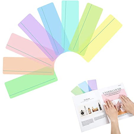 8Pcs Coloured Dyslexia Overlays Rulers,Guided Reading Highlight Strips,Visual Aids Overlays Ruler,Dyslexia Overlay Ruler,Overlay Reading Strips for Dyslexia and to Reduce Visual Stress(8 Colors)