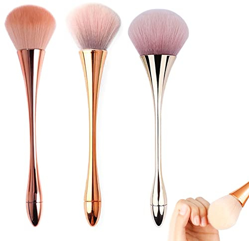 Lot de 3 brosses à ongles en acrylique pour nettoyer la poussière, la poudre, le blush, le nettoyage des ongles, la manucure
