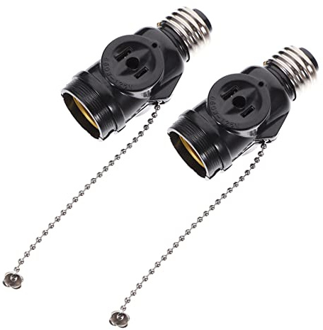 OSALADI 2stücke Lampenfassung Mit Zugkette Adapter Für Schraubsockel Langlebig Für Innenräume Für Werkstätten Und Garagen