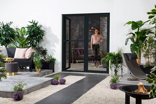 Schiebetür Comfort Einzelelement - kürzbarer Insektenschutz - Fliegengitter 120x240 cm in diversen Farben Anthrazit