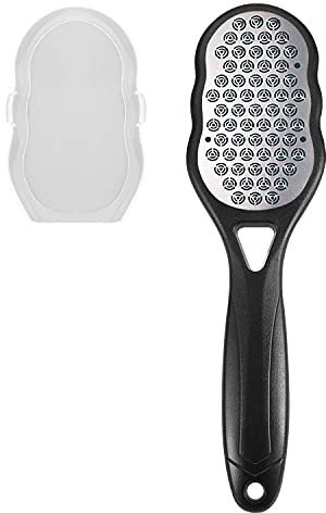 Foot File Stainless Steel Foot Files for Hard Skin Reusable Dead Skin Remover Foot Scraper Hard Skin Remover Foot File Foot Pedicure Tool for Dead Skin Hard Skin and Pedicure (Black)