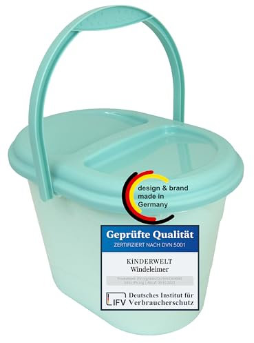 Premium Windeleimer aquamarin mit Deckel und Tragegriff