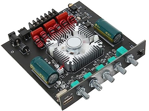 TDA7498E Scheda Amplificatore Bluetooth, 160 W × 2 + 220 W Modulo Amplificatore Subwoofer a 2.1 Canali con Controllo dei Bassi Acuti, Bluetooth, AUX, Ingressi USB, 15 V‑36 V