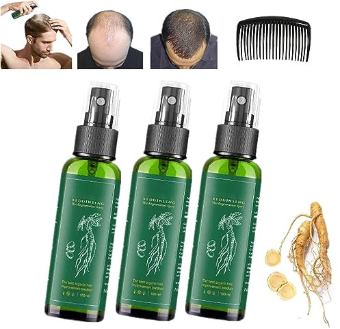 Donubiiu CrownCure RedGinseng HairRegeneration Spray,JINUZ RedGinseng HairRegeneration Spray,KORTIN RedGinseng HairRegeneration Spray,KORTIN Red Ginseng Hair Regeneration Spray for Women Men (3Pcs)