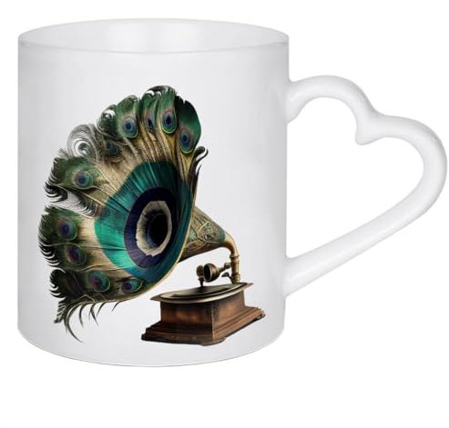 artboxONE Herztasse Feder Musik von 360brain - Herztasse Tiere