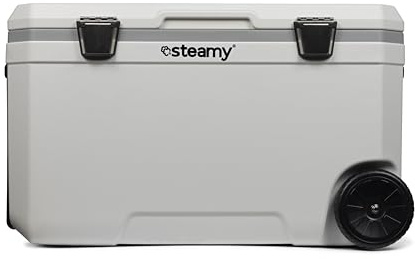 Steamy Marine 70 Roller, Glacière avec roulettes spécialement pour Bateaux et Sports Nautiques, 70 litres, Blanc