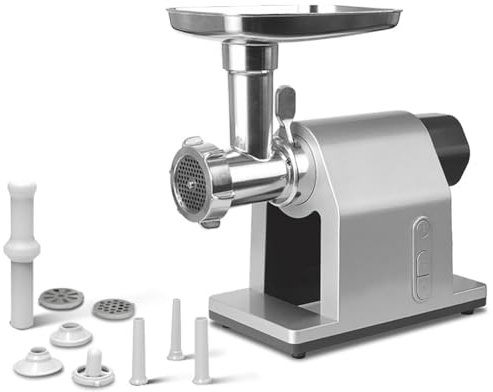 2000W Meat Grinder Electric - High-Power Meat Mincer Machine for Home Kitchen - Includes 3 Cutting Plates and Sausage Stuffer Tube Kit - Food Grinder Sausage Maker, Stuffing Meat Blender