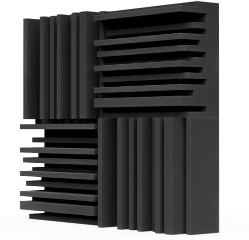 BXI Thick Acoustic Foam Panels, 30 x 30 x 7.8 cm, Pack of 4 Broadband Sound-Absorbing Foam, Dense Sound-Absorbing Upholstery Tiles, Recording Studio Foam Absorber