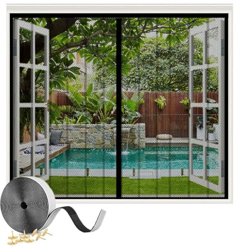 Magnet Fliegengitter Fenster 105x125cm Insektenschutz Magnetischer Fliegenvorhang, Automatisches SchließEn Magnetische Adsorption Insektenschutz Fenster, Magnetischer Moskitonetz, für Fenster TüRen