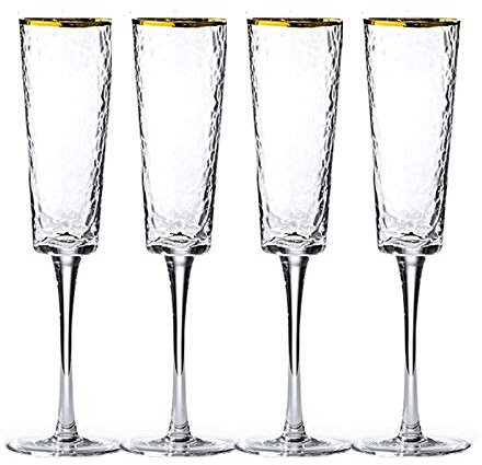 RUNZE765Z Champagnerkelche Edle Champagnerflöten aus 100% bleifreiem Premium-Kristallglas, spülmaschinenfester Kelch 150 ml, 4 Stück, transparent. Schaumweingläser