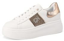 QUEEN HELENA Gymnastikskor plattform strass sneakers dam X31-12, Guld, 39 EU