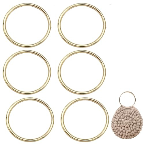 sundrerfect 6 x Manici in Metallo per Borse,Manici per Borse Uncinetto, Sostituzione Manici Ideali per Borse in Pelle, Tote Bag, Borse a Cornice, Fatti a Mano e Uncinetto DIY