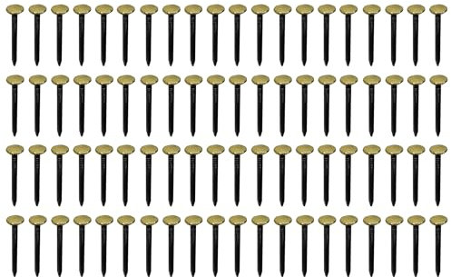 cyclingcolors 100x chiodi chiodini in acciaio con testa larga dorata in ottone fissaggio fotografie quadri ai muri decorativo, 2x40mm