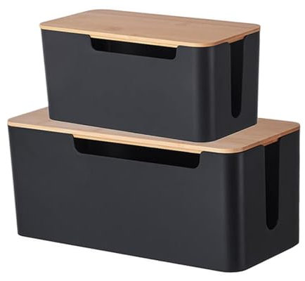 Power Strip Storage Box - 2X Data Cable Organizer Case Storage Box, Hide Cords | Extra Large Cable Management Box, Home Decoration With Cable Cutout For Computer Routers, Power Strips, USB Hub System