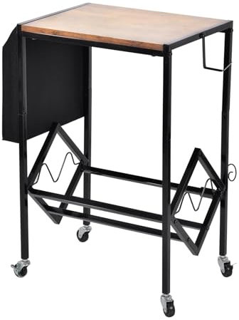 Soporte de tocadiscos retro – Almacenamiento de mesa para tocadiscos, discos de hierro de medio siglo + | Armario para discos de vinilo con soporte de exhibición para guardar discos de vinilo en