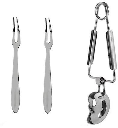 Cabilock Pinzas Para Caracoles Pinzas Compactas Para Caracoles Tenedor Portátil Ligero Para Para Comer Casa o Fiestas