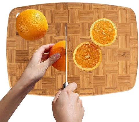 Wooden Chopping Boards, Bambooo Chopping Set, Kitchen Thick Chopping Board, Perfect for Smooth Cutting, Easy to use and not Easy to Damage 23.8cm for Kitchen