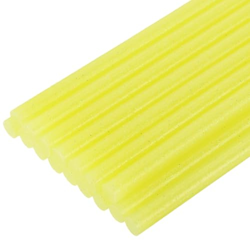 QUARKZMAN 16 Stück Heißklebestifte 7mm x 200mm Mini Heißklebesticks Heißklebepistole Heißkleber Klebestifte Glue Kleberstoff für Repartur Bastel Dekoratiion DIY Handwerk Glitzer Gelb