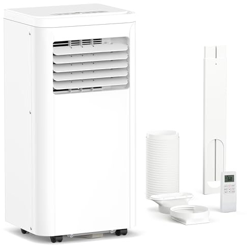 ZAFRO 8,000 BTU Portable Air Conditioners, 4 Modes Portable AC Unit Built-in Cool/Dehumidifier/Fan/Sleep, 24Hrs Timer, for Bedroom/Indoor Rooms