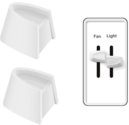 Hoolerry 8 Pcs Dimmer Switch Knob Dimmer Replacement Knob Compatible Replacement Set of Two Split for Compatible with Lutron Skylark Fan Speed & Light Control (White)