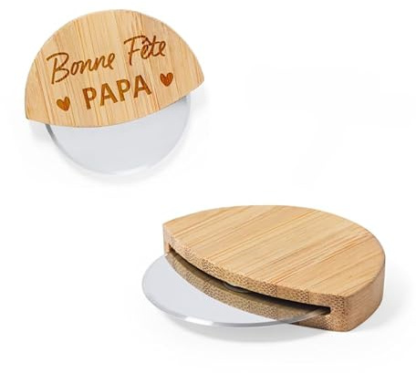 Customisable Pizza Cutter – Bamboo Pizza Cutter, Engraving Texts/Logos [ Pizza Accessory ]