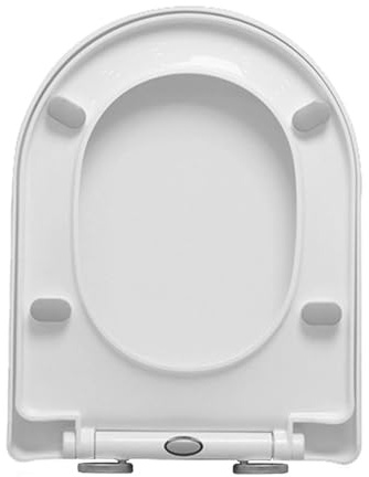 Quick Release Toilet Seats White, D Shaped Soft Close Toilet Seat, Easy Installation with Top Fixing, 360° Adjustable Hinges (D Shape),36 * 45cm