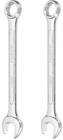 sourcing map 2 llaves combinadas de 14 mm métricas de 12 puntos y extremo abierto, acero chapado en zinc, herramienta de llave de doble extremo para reparación de automóviles, tuberías, muebles
