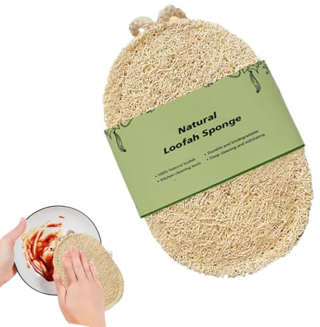 Éponge Naturelle pour Vaisselle,Éponge De Cuisine Naturelle pour Lavage | Pad Réutilisable pour Récurer Casseroles Poêles Plaques de Cuisson et Évier