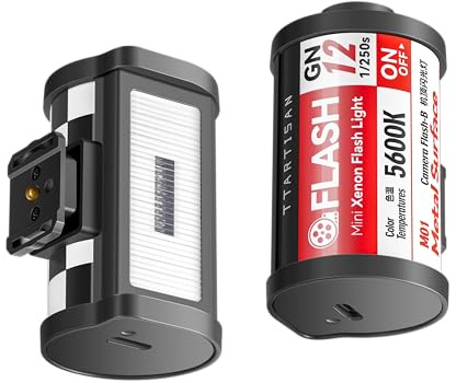 TTARTISAN Mini Flash, Rechargeable Xenon Camera Flash, 5600K Flash Light (M01)