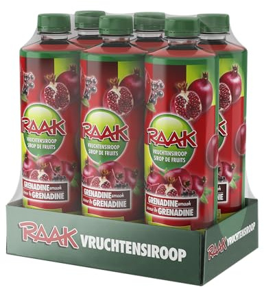 RAAK Sirop Grenadine Premium – Pack 6×750 ml (180 verres) – Dilution 1:7 – Goût grenadine authentique – Format familial