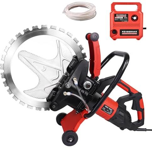 Electric Concrete Ring Saw, 16 inch Professional Concrete Cutting Cutter Machine, Ring Saw Wall Chaser with Water Pump, Cutting Depth 11.4 inch，3000 RPM, for Granite, Reinforced(110V)
