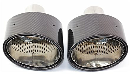 Für VW Für Golf 7 Oval Slanted Carbon Auto Auspuffblenden Endrohrblenden 2 Stk Auto Auspuff Schalldämpfer Endrohr
