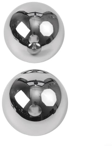 Pumixiy Sfere decorative galleggianti da giardino in acciaio inox per stagni, fontane e giochi d'acqua all'aperto, 100 mm (confezione da 2) e 51 mm (confezione da 6) (51 mm)