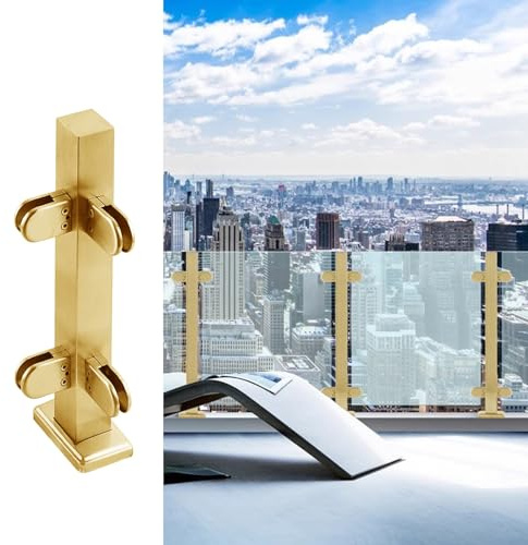 Ringhiera in vetro spazzolato e metallo – supporto per balaustra in vetro per interni/esterni, con morsetti per scale, terrazze, ville – & design elegante