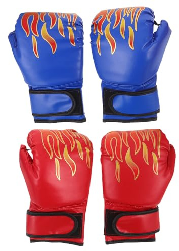 HOLIDYOYO 2 paia di guantoni da boxe per bambini - Guanti da allenamento per principianti per ragazzi e ragazze - Guanti da sacco da boxe per bambini per karate, kickboxing, kickboxing, MMA, feste,