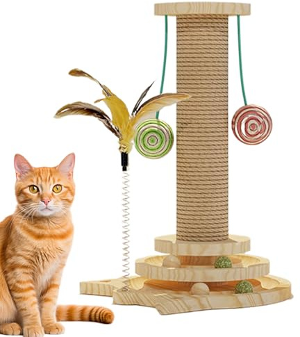 dowuiii Arbre à chat | Colonne d'escalade avec fonction griffoir comme jouet pour chat, poteau à gratter pour chatons dans la maison | pour l'exercice, l'entraînement et le divertissement en intérieur