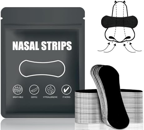 Nose Strips, Nasal Strips for Sleeping (60 Count) - Anti Snoring Nose Strips for Breathing for Sleeping Stop Snoring Aids for Men Women Nose Breathing Strips, Reduce Snoring, Improve Sleep Quality