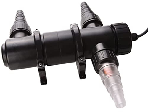 Chiarificatore UVC da 10.000 l, accessorio per filtro per laghetto con lampada UVC da 11 Watt, 33 x 33,5 x 8 cm, portata 1.700 l/h, con supporto da parete per fontana da giardino